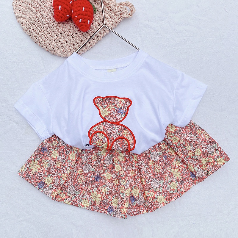 Bộ Quần Áo In Hình Gấu Dễ Thương Cho Bé Gái