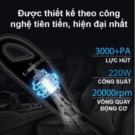 ⚡CHÍNH HÃNG⚡ Máy Hút Bụi Mini Cầm Tay, Đa Năng Xe Hơi Ô TÔ và Gia Đình - Máy R-6053 bản cao cấp Adapter