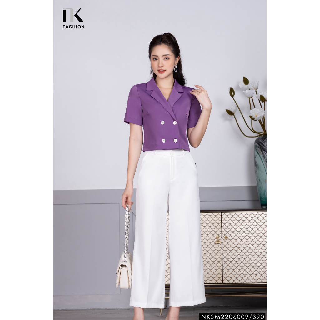 Áo Sơ Mi NK FASHION Thiết Kế Cổ Ve Kết Hợp Cúc Dọc Chất Liệu Nhập Hàn Cao Cấp Thanh Lịch NKSM2206009