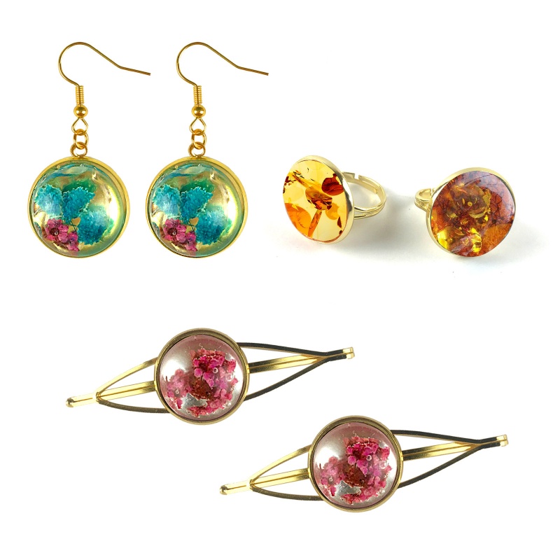 Khuôn Silicone Làm Mặt Vòng cổ / Bông Tai 5 Ngăn