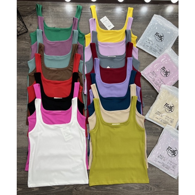 Áo ba lỗ sát nách cổ U thun tăm dư xịn A705