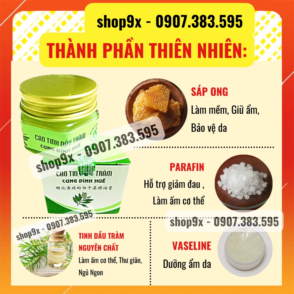 Đuổi Muỗi Cao Tràm Huế - Giảm Sưng Vết Muỗi Đốt - Tinh Dầu Tràm Cung Đình Huế 20gr  An Toàn Cho Bé 6 Tháng