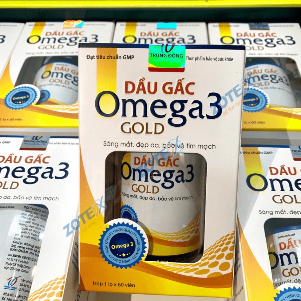 Dầu gấc Omega 3 tinh dầu hoa anh thảo bổ não và bảo vệ tim mạch sáng mặt đẹp da 60 viên chính hãng Trung Đông