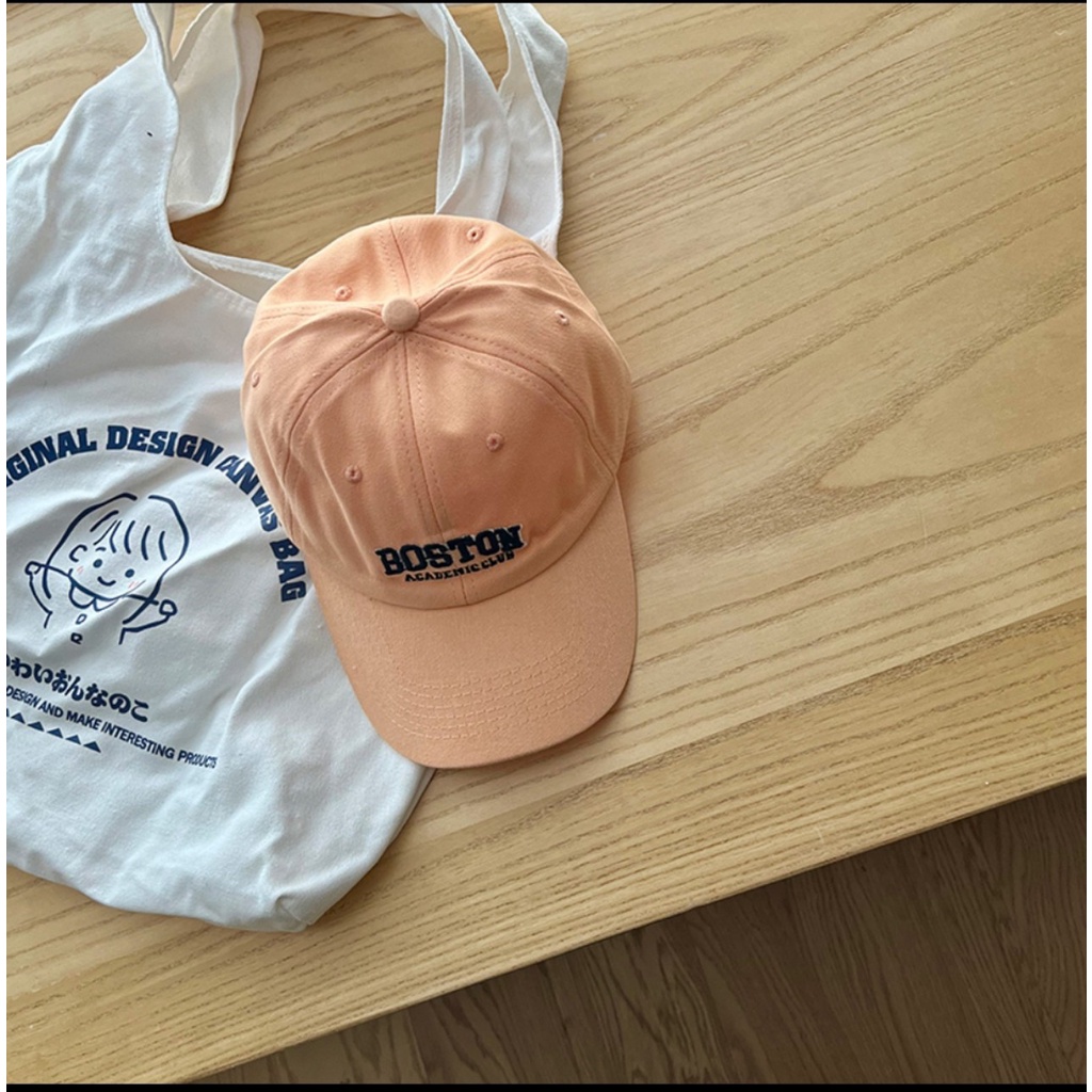 Mũ Lưỡi Trai Thêu Chữ Boston Dành Cho Nam Và Nữ Vải Cotton Thời Trang