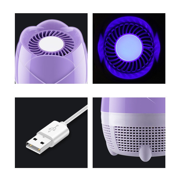 Đèn bắt muỗi hình hoa cắm cổng usb thông minh an toàn cho gia đình