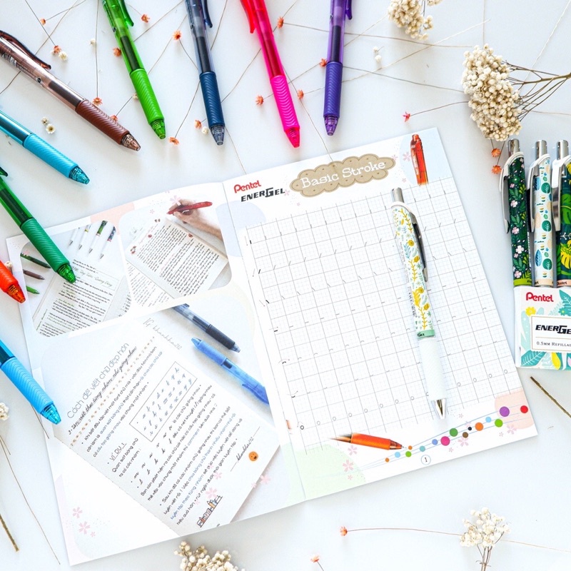 Pentel Energel BLN105 | Trơn Mượt Siêu Nhanh Khô | Bút Bi Nước Nhiều Màu