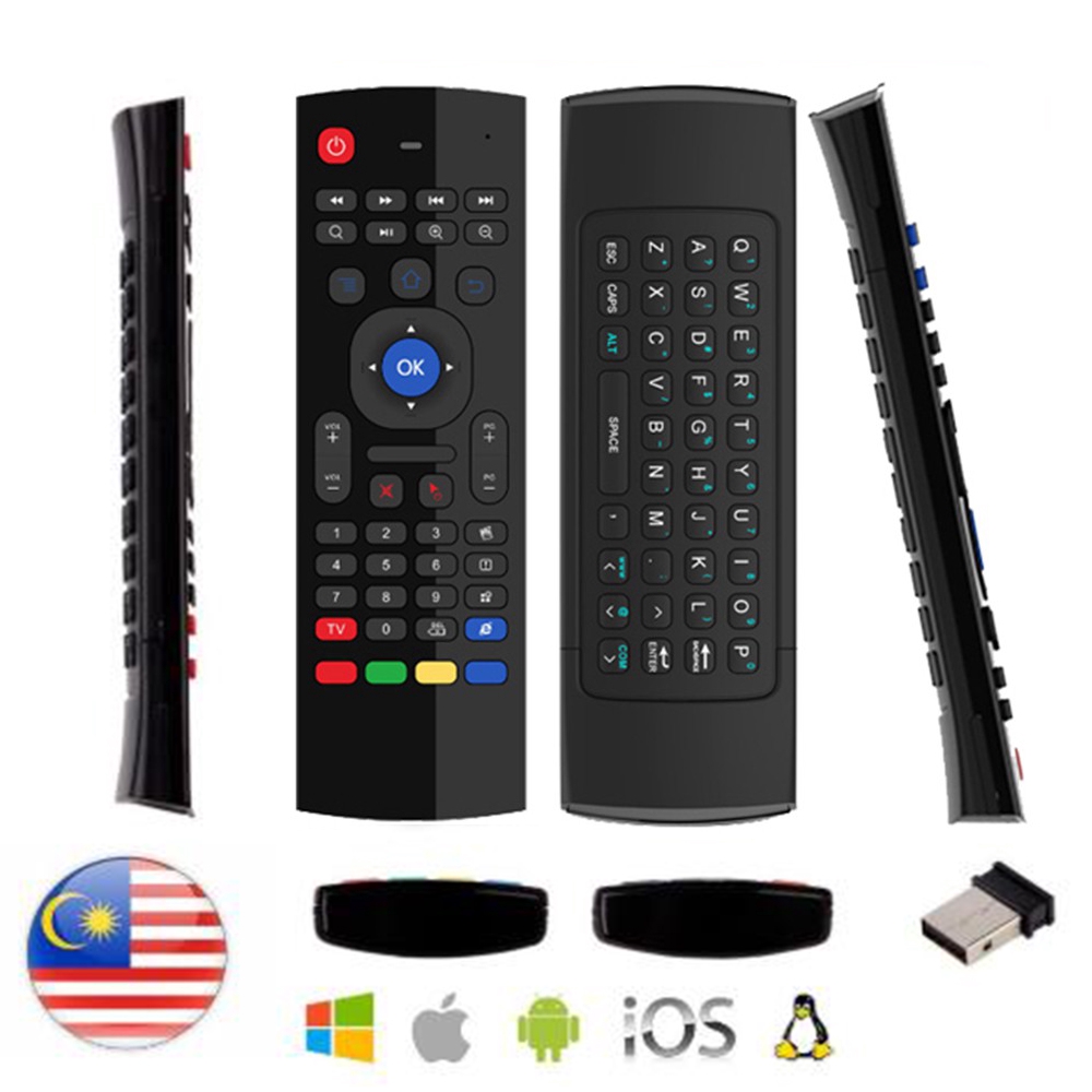 ANDROID NETFLIX Bộ Điều Khiển Bàn Phím Không Dây Mx3 2.4g Cho Tv Box X96 Mini S905W Tx3 Tvbox