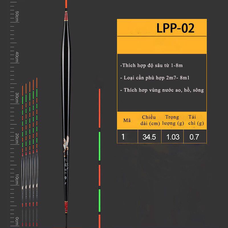 Phao Câu Đài Nano Hạc Trắng Cao Cấp Chống Loá, tăm nhỏ chì nhẹ,câu rô phi, diếc , chép siêu nhạy