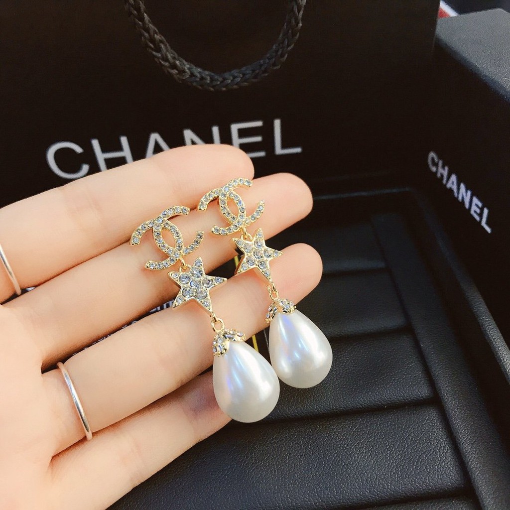 Bông Tai Mạ Bạc 925 Đính Đá Và Ngọc Trai Nhân Tạo Thời Trang