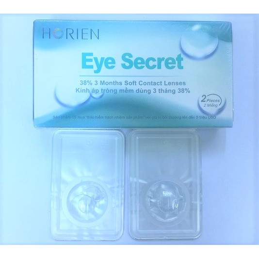 Bộ Kính Áp Tròng Không Màu Dùng 3 Tháng&amp;Dung dịch ngâm kính Eye Secret Contact Lens