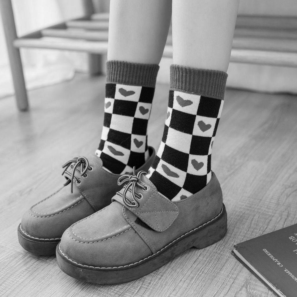 AROMA Tất Lửng Họa Tiết Trái Tim Đơn Giản Cho Nữ