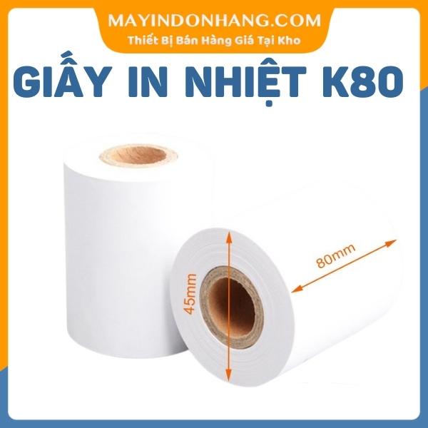 50 Cuộn giấy in bill nhiệt tính tiền K80 màu đen