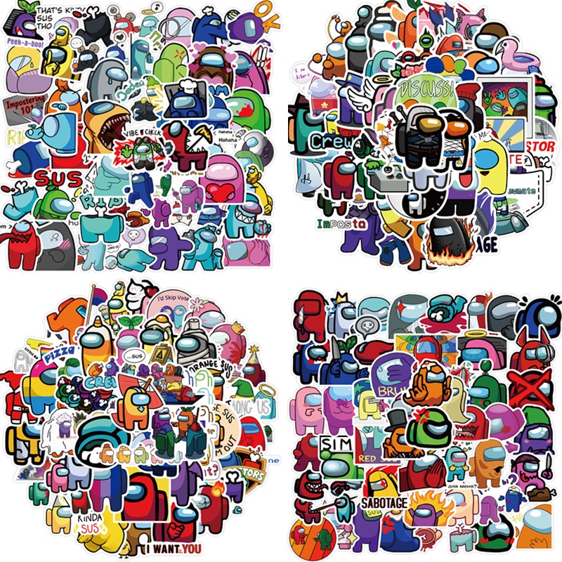 Set 200 / 150 / 100 / 50 miếng dán hoạt hình thiết kế đáng yêu dùng để trang trí đa năng