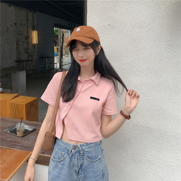 Áo thun tay ngắn màu trơn thời trang dành cho nữ