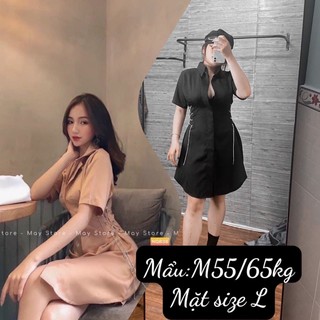 Đầm sơ mi đan eo #bigsize 60kg đến 90kg
