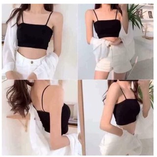 Áo croptop 2 dây gân Hot Hit