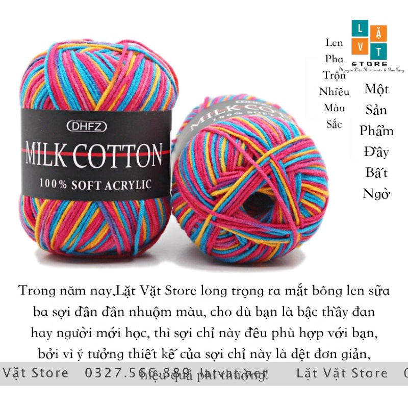 41 màu Len milk Trộn Màu Hàn Nhí Sơi dòng 4 sợi - len dùng để đan, móc, khăn quàng cổ handmade, làm áo croptop