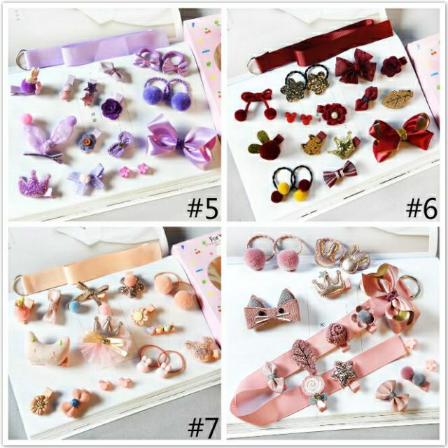 Sét 18 cột kẹp tóc đáng yêu cho bé
