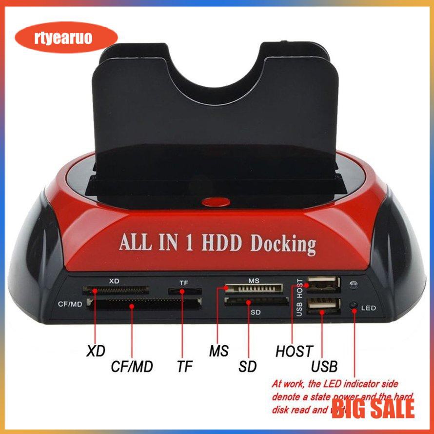 Docking box hdd đa năng 2.5"/3.5" Dual SATA IDE USB 2.0 Hub US/EU Plug 875D-J