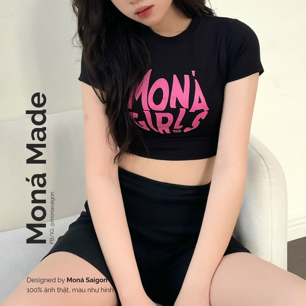 [Mã FAMARAL1 giảm 10K đơn 50K] MONÁ - Áo croptop thun cotton 4 chiều co giãn - MONA CROPTOP