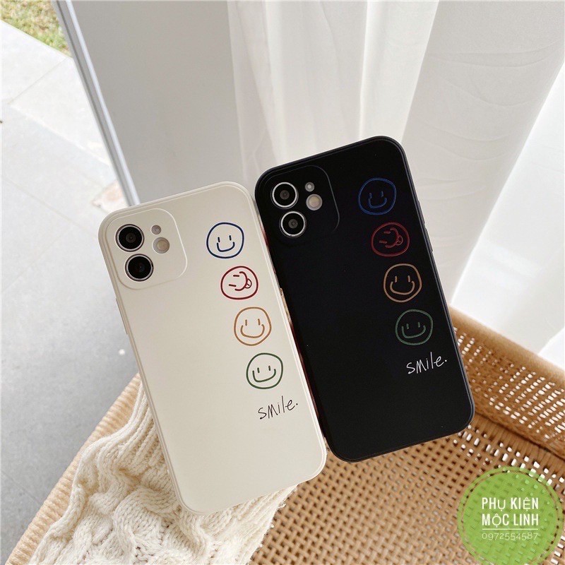 V Ốp Iphone 11 1Pro Maxx 7 8 Plus X Xs Max Xr 6plus Cute hình Smile mặt cười in 3D silicon bảo vệ camera