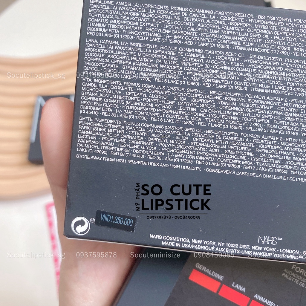 Bảng Son NAARS Lipstick Palette - Forget Me Not