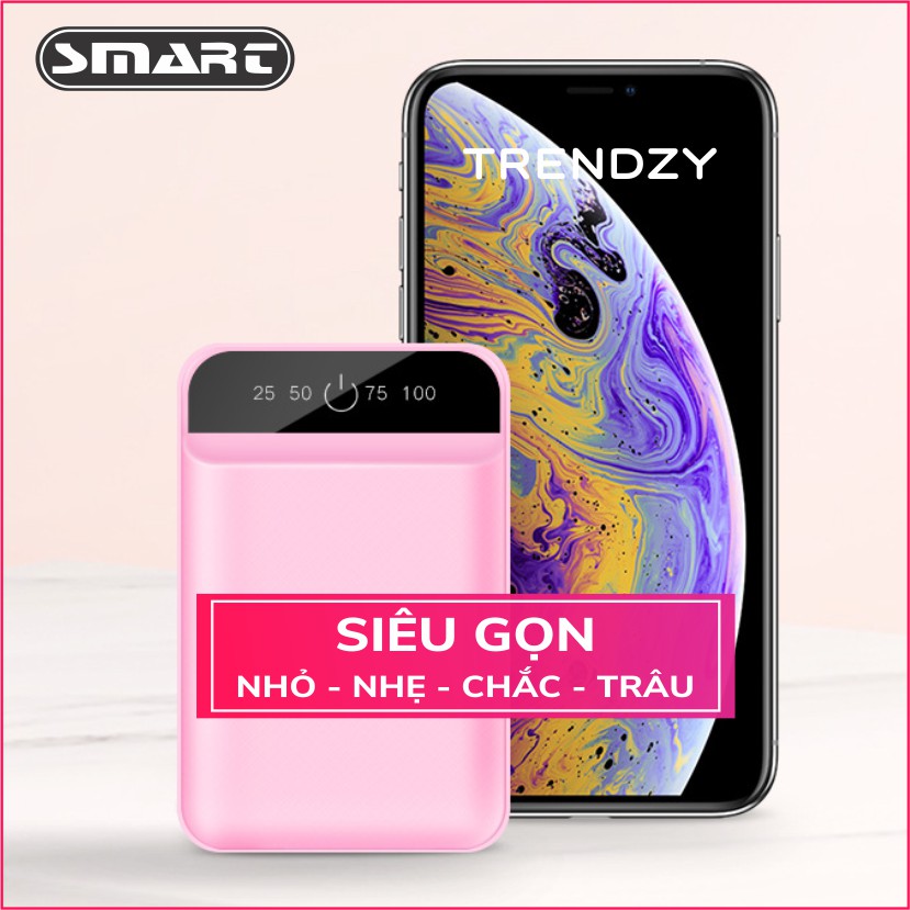 [Mua 1 tặng 1 Quà🎁 ]Sạc Dự Phòng Mini 10000mAh chính hãng SMART POWERBANK, 2 Cổng Sạc 2A/5V | Công nghệ ASIC thông minh