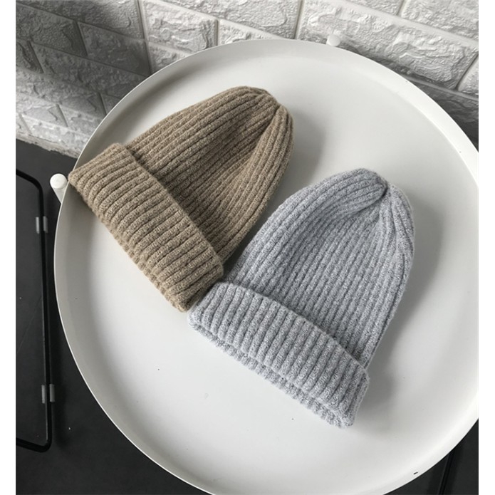 Mũ dệt kim màu trơn ấm áp thời trang thu đông Hàn Quốc trẻ trung dành cho cặp đôi