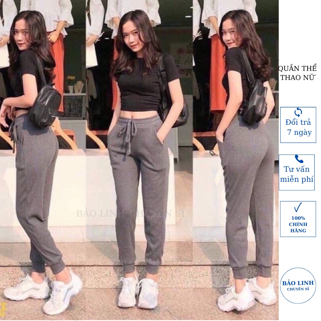 Quần jogger len tăm nữ BIGSIZE dáng thể thao cạp chun bo gấu phù hợp với moi lứa tuổi | BigBuy360 - bigbuy360.vn