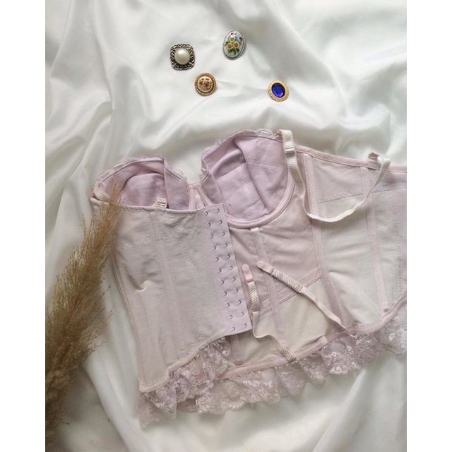 Áo corset hồng pastel 2hand