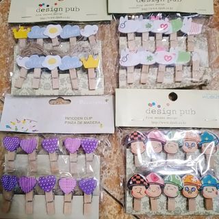 Bộ kẹp ảnh gồm mười chiếc bao gồm dây treo tường vói rất nhiều màu sắc đẹp