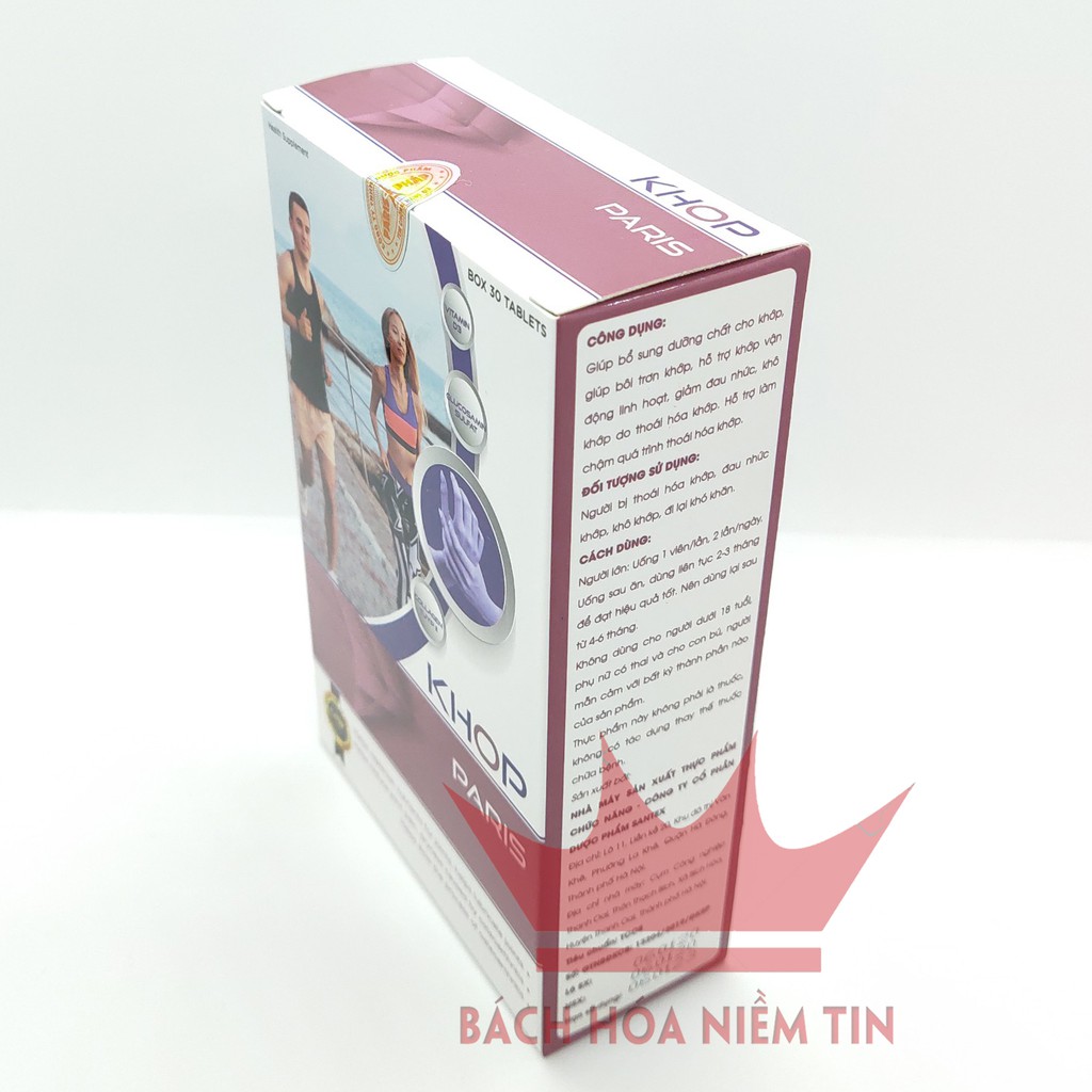 Viên uống xương Khớp-Paris - Glucosamin 1500mg - Giảm đau nhức xương khớp, giúp bôi trơn khớp, làm chậm thoái hóa khớp