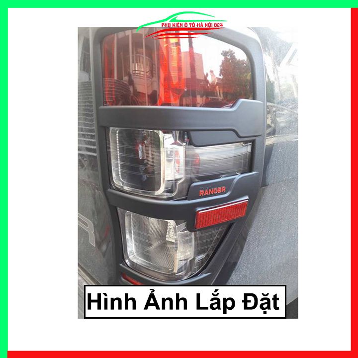 Ốp viền đèn pha hậu nhựa đen Ranger 2016-2020 trang trí bảo vệ xe