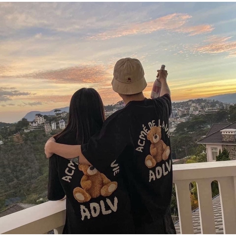 [Ả𝐧𝐡 +Video 𝐓𝐡ậ𝐭] Áo Thun ADLV Gấu Bear Tay Lỡ - Áo thun unisex nam nữ form rộng oversize chất liệu Cotton co dãn 4c | BigBuy360 - bigbuy360.vn