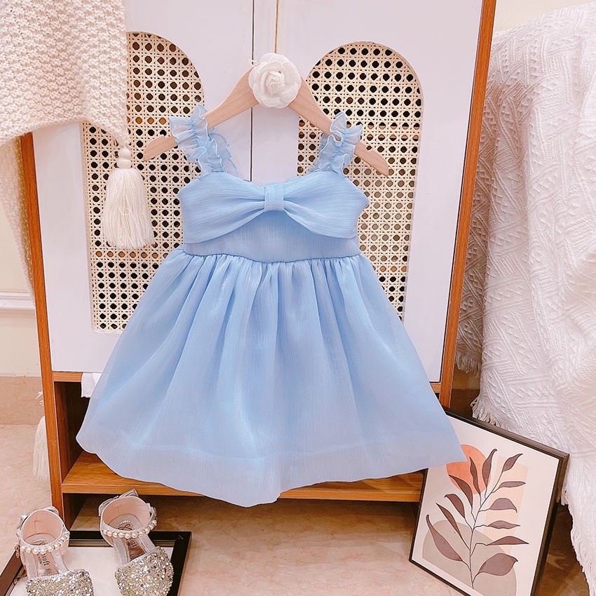 VÁY CHO BÉ GÁI HOA TƠ BỒNG 2 DÂY, HÀNG 2 LỚP LÓT MỀM, MAY TỈ MỈ LẮM SIZE 9-21KG [V38]