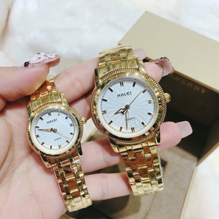 Đồng hồ đôi Halei dây vàng chống nước tuyệt đối