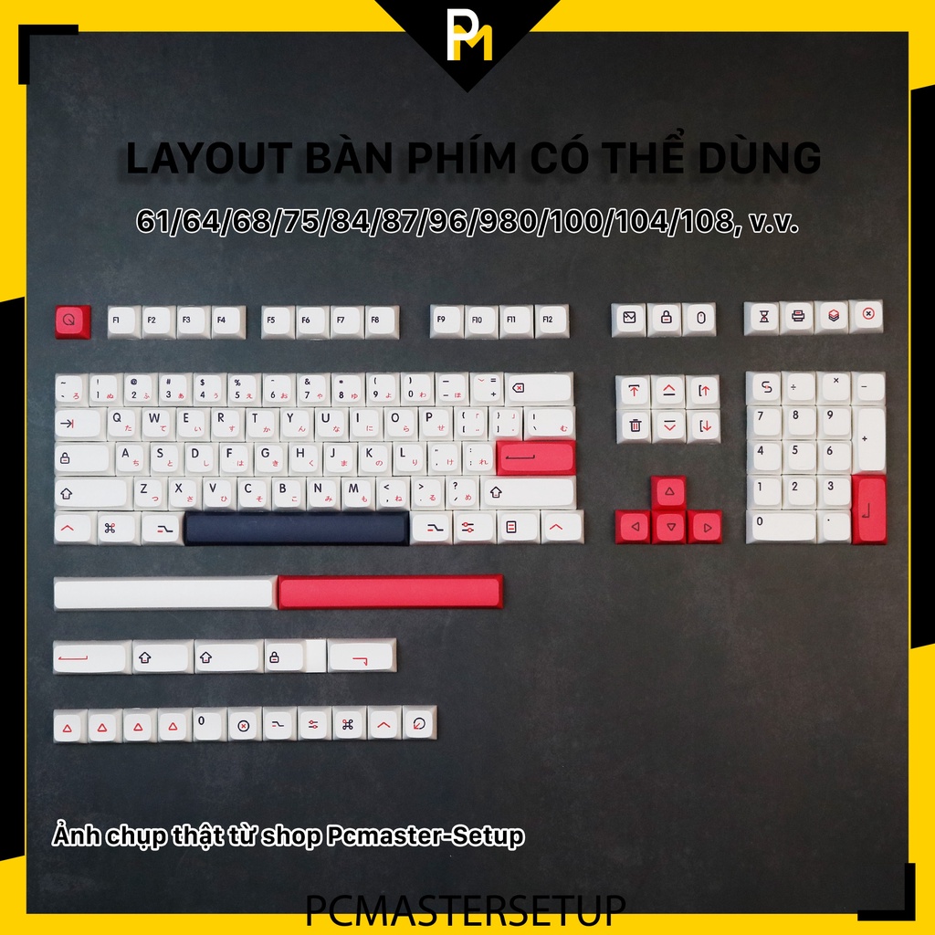 Nút Keycap thay cho bàn phím cơ pbt Kon Mono chiều cao xda 9.5mm dày 1.5mm xịn FullBox của PCmaster