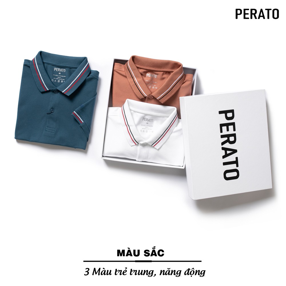 Áo Polo Nam PERATO (3 màu) Premium Phối Viền, Chất Liệu Thun Co Giãn Thoải Mái, Thấm Hút Mồ Hôi (APCP21002-03) | BigBuy360 - bigbuy360.vn