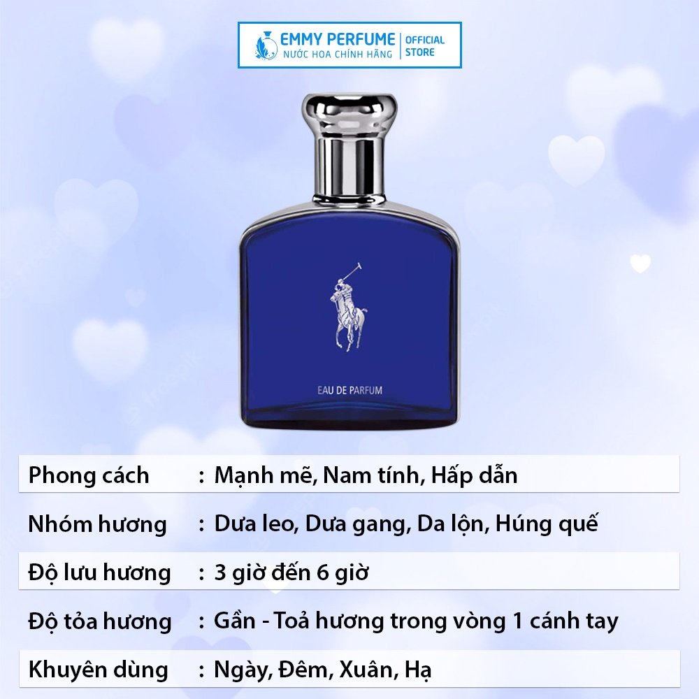 Nước hoa nam Polo blue black - Dầu thơm nam tính, hương thơm sang trọng đẳng cấp - EmmyPer