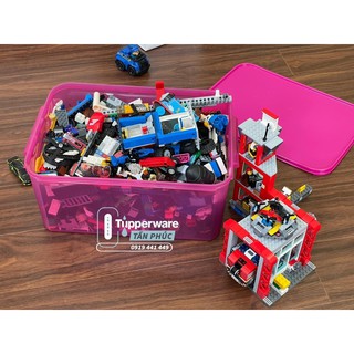 THANH LÝ DO XƯỚC NHẸ  Hộp bảo quản thực phẩm jumbo modular pink 15l - siêu to khổng lồ