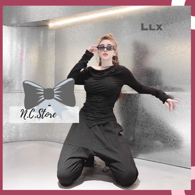 Set Áo giấy Vạt + Quần Bom cực Xinh