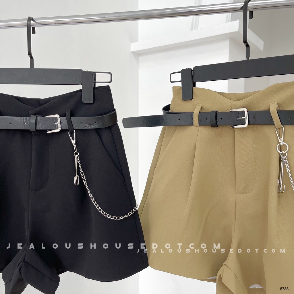 Quần short vải nữ, quần kaki cạp nhọn 5738