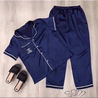 Sét bộ pijama thêu quần dài áo ngắn