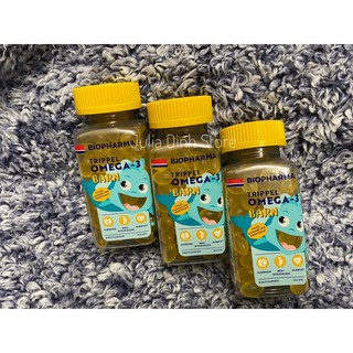 Viên nhai dầu cá DHA cho bé Biopharma Trippel Barn Na Uy hộp 144 viên