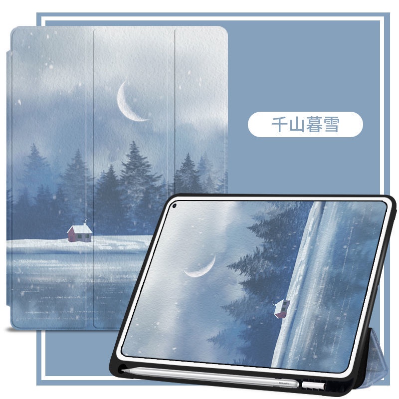 Bao Da Máy Tính Bảng Họa Tiết Tranh Sơn Dầu Có Ngăn Đựng Bút Cho Huawei Matepad 10 4 V6 Matepad 10.4 '' 11 '' Pro 10.8 ''