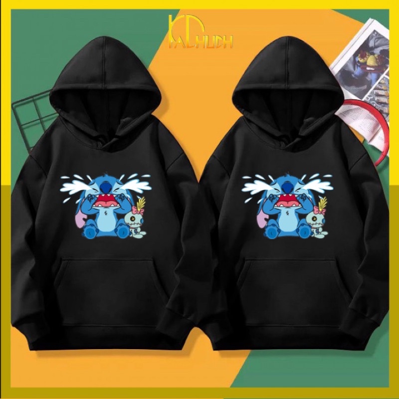 Áo khoác hoodie in Stitch Khóc nhè , nón 2 lớp dày dặn đủ size cho nam nữ