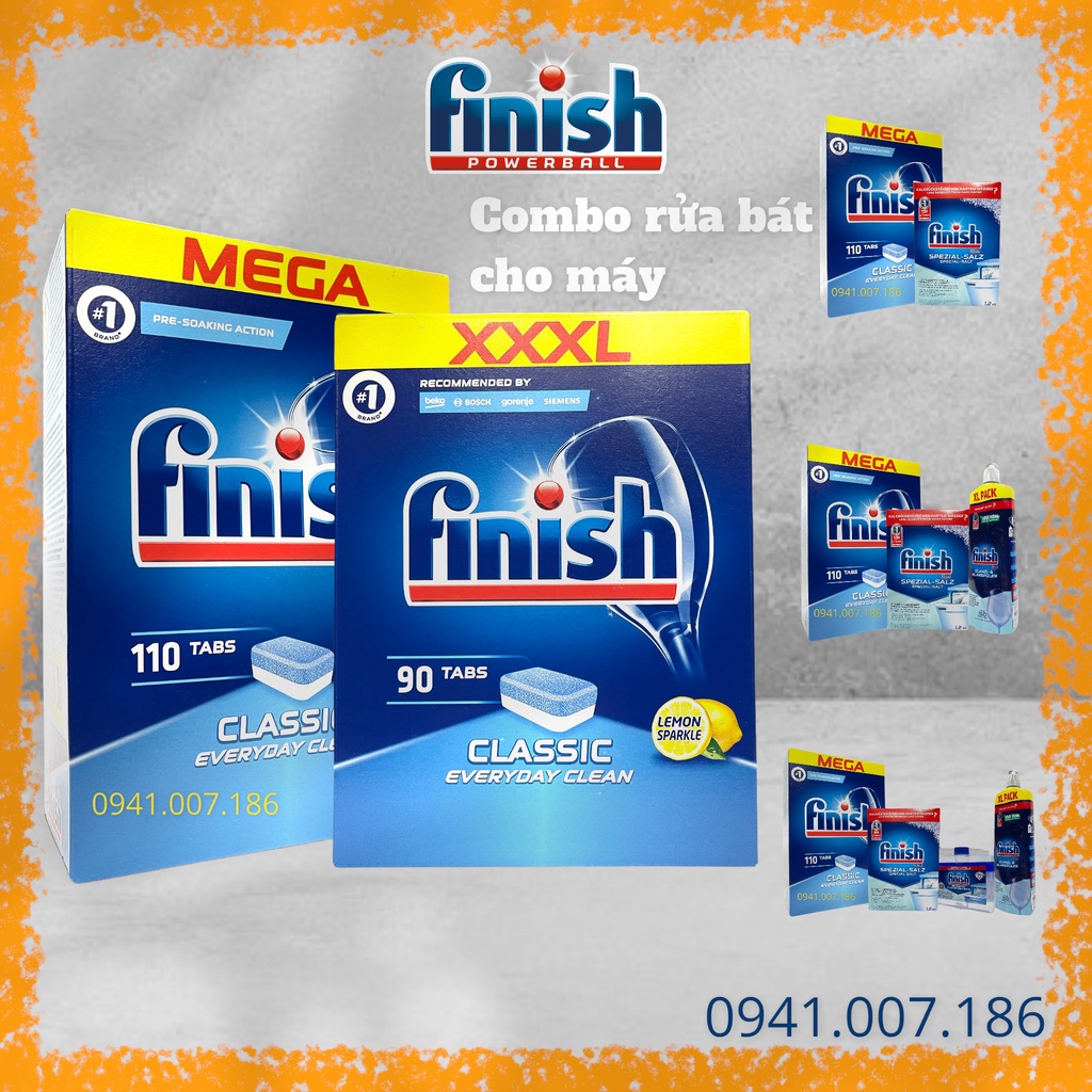 Viên rửa bát Finish Classic [thông dụng nhất cho máy rửa bát]