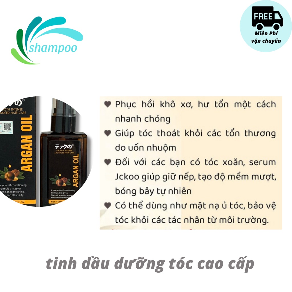 Tinh dầu dưỡng tóc  Meiki argan oil 60ml serum dưỡng tóc uốn tóc xoăn phục hồi tóc