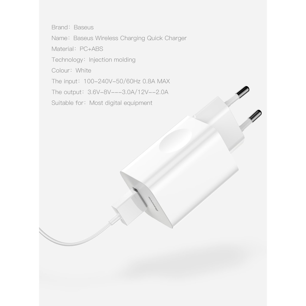 Củ sạc nhanh thần thánh Baseus Tuyệt đối an toàn cho người sử dụng mã Travel Quick Charge 3.0 24W sạc 50% trong 30 phút