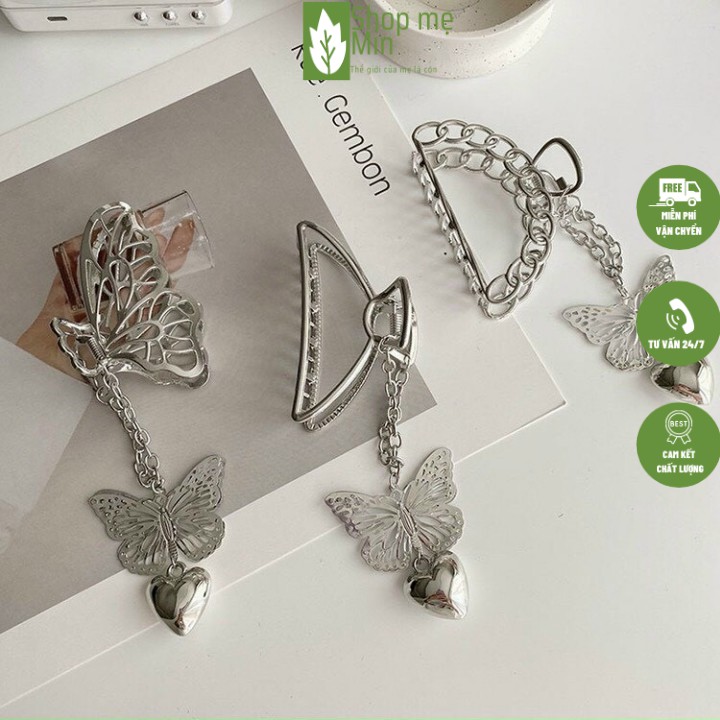 Kẹp Tóc Kim Loại Hình Bướm Phong Cách Hàn Quốc ,Kẹp Tóc Hình Bướm Đính Đá Phong Cách Retrol Siêu Xnh -MIN44